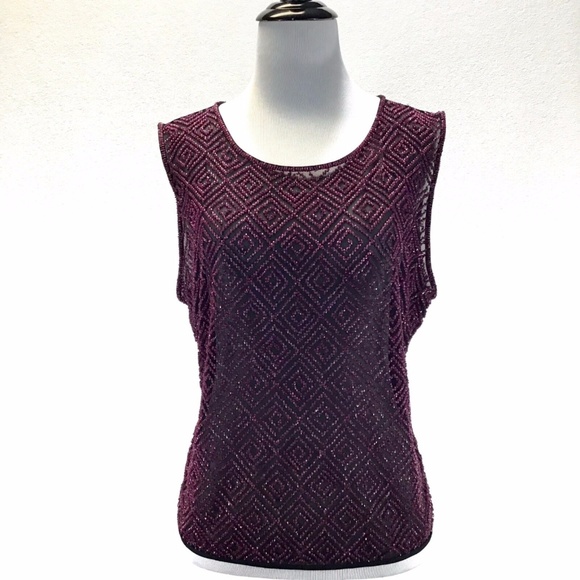 Escada Tops - ❌SOLD❌ESCADA Purple Beaded Tank Stretchy Medium